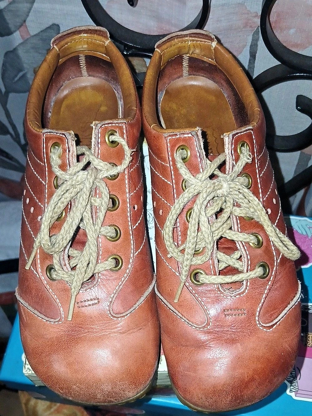 Sears ROEBUCKS Vintage Leather Sneakers in Brown 7